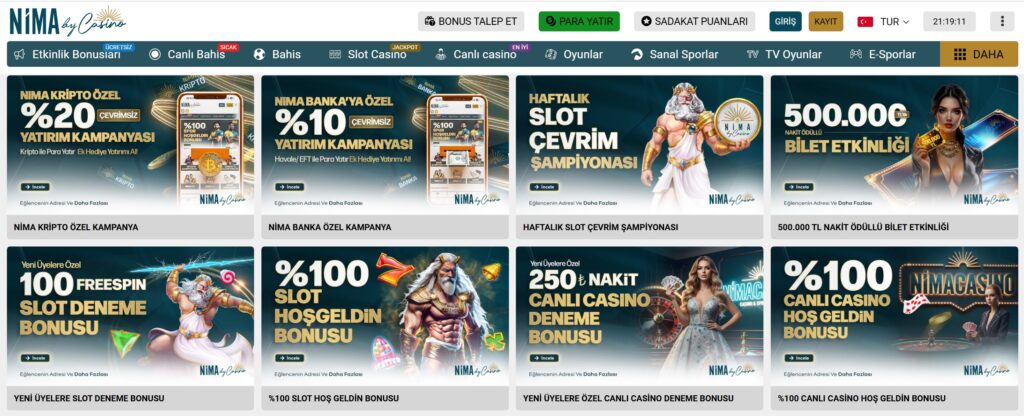 nimacasino bonusları