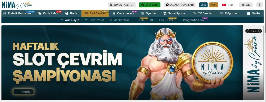 nimacasino casino bölümü